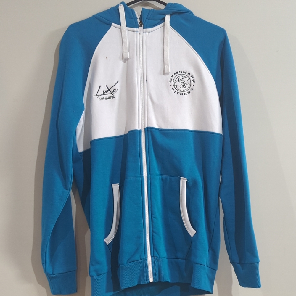 Gymshark Teal and White Hoodie